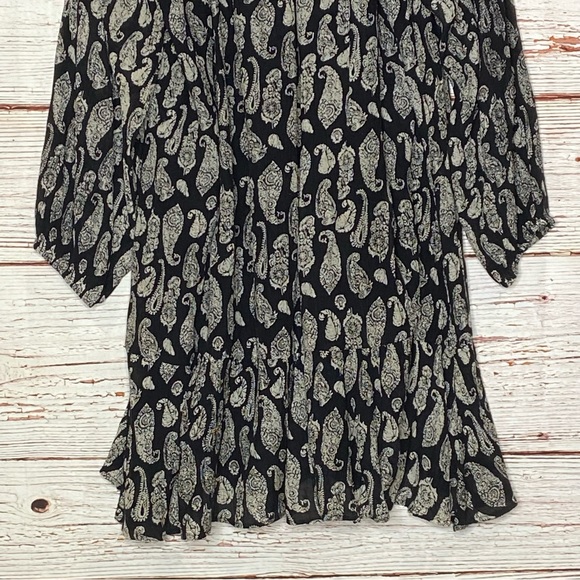 Roller Rabbit Clinton Clemente Dress in Black Paisley Sz XL - Picture 12 of 16